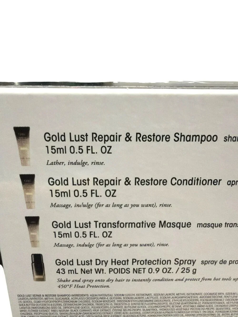 New Oribe Gold Lust Restore & Repair Set Shampoo Conditioner Mask Spray